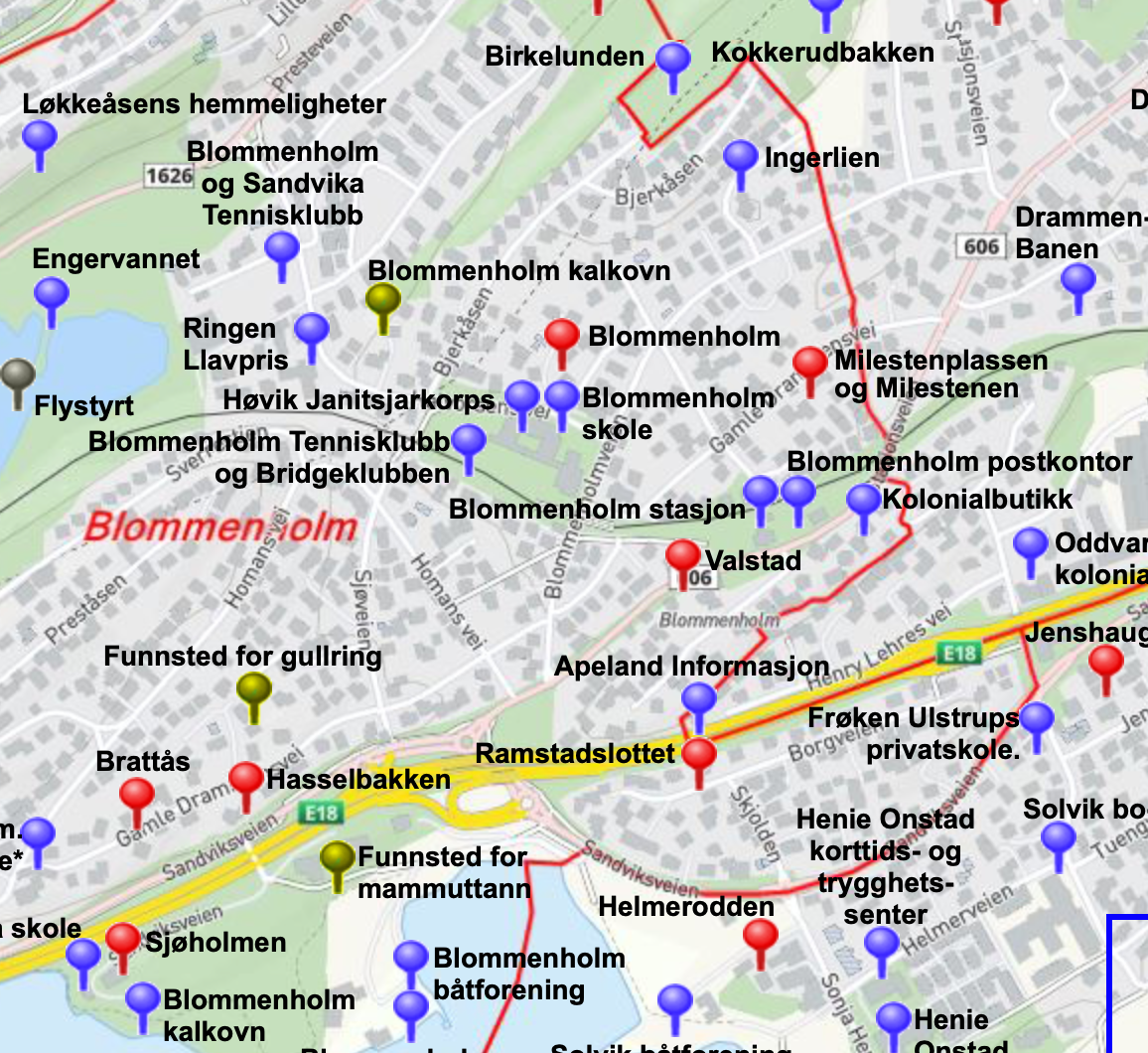 Nytt historisk kart for Bærum